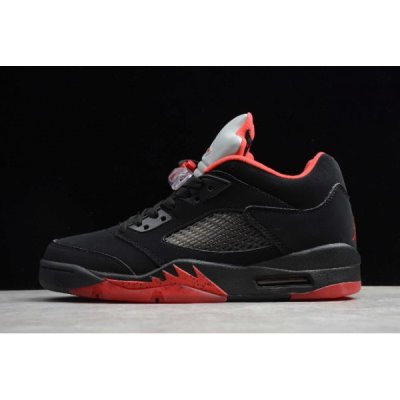 Nike Erkek Air Jordan 5 Retro Low Siyah / Kırmızı Basketbol Ayakkabısı Türkiye - WKAE93ZT